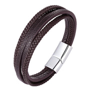 Fashion stainless steel chain leather bracelet – Stylish Gifts — 6