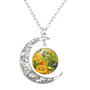 Van Gogh Starry Night Painting Moon Necklace – Jewelry Gift Ideas — 10