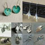 Ancient Silver Leaf Flower Earrings – Stylish Gifts — 1
