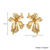 Metal Flower Earrings Petal Light Luxury High-grade – Gifts for Her — 4