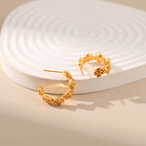 Rose Carved Retro Textured Earrings – Surprise Gifts — 5