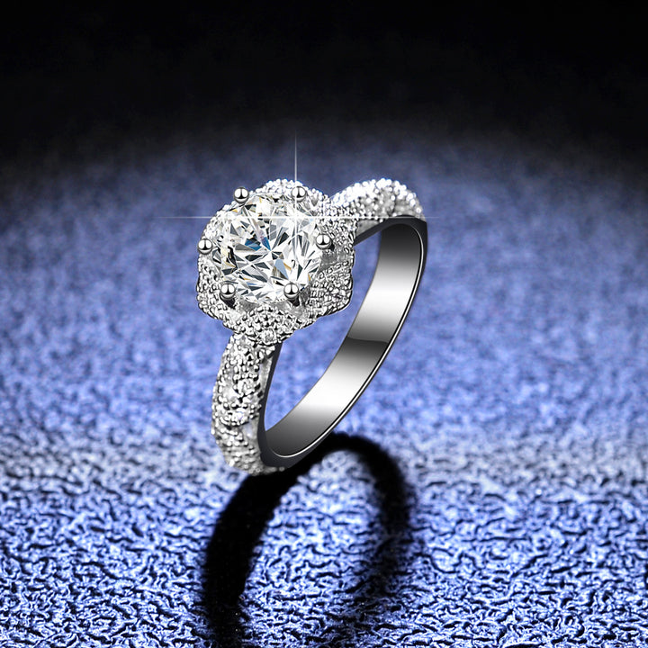 925 Sterling Silver Ring Moissanite Six Claw – Thoughtful Gifts — 1