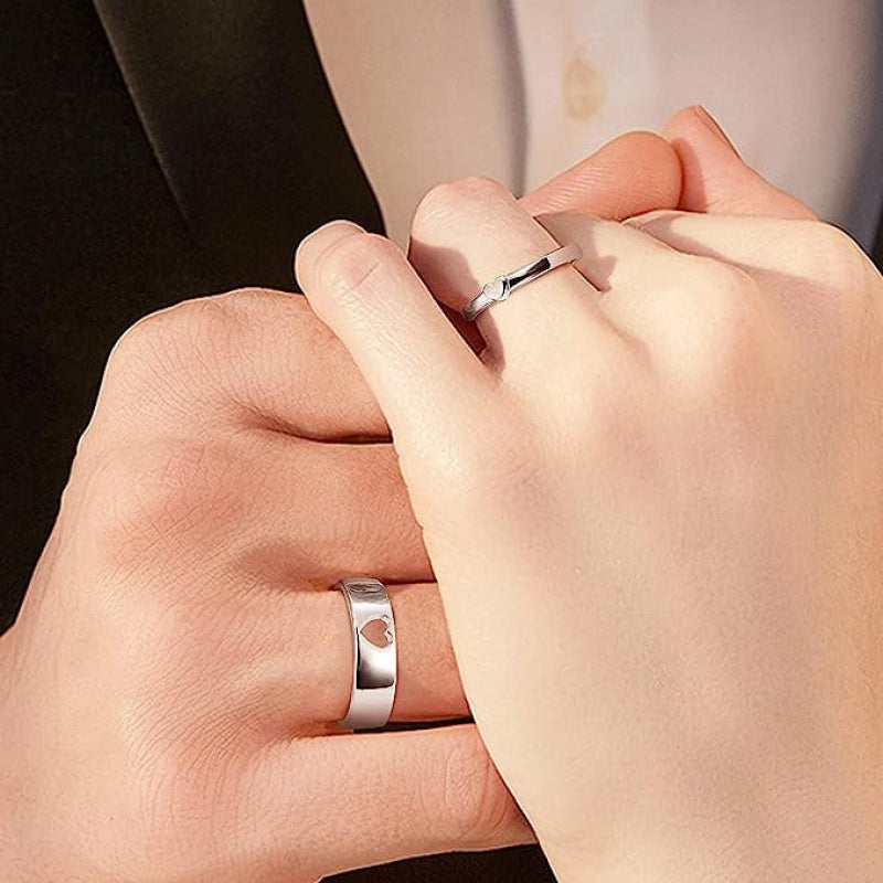 Women's Korean-style Simple Hollowed Heart Shape Ring – Stylish Gifts — 1