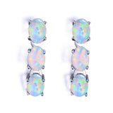 Fashion White Gold Three Color Opal Stud Earrings – Stylish Gifts — 7