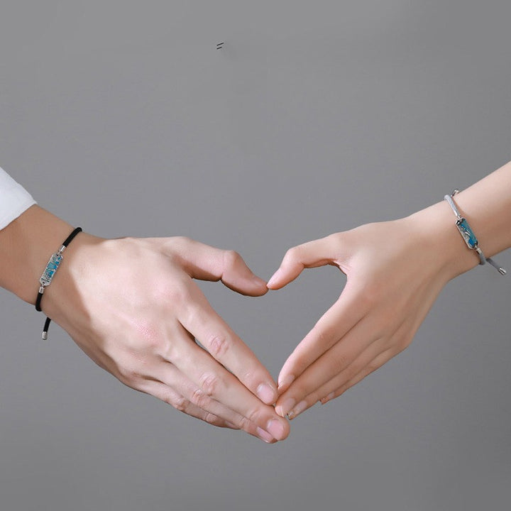 Sterling Silver Couple Style Copper Bracelet – Stylish Gifts — 1