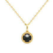 Round Carved Garnet Ring Black Agate Pendant – Jewelry Gift Ideas — 8