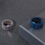 Four-row Keel Titanium Steel Men's Ring – Gifts for Him — 7