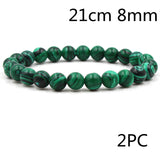 Classic Black Matte Green Malachite Bracelets – Jewelry Gift Ideas — 9