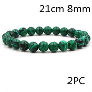 Classic Black Matte Green Malachite Bracelets – Jewelry Gift Ideas — 9