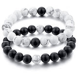 8mm Matte Black Frosted White Turquoise Couple – Jewelry Gift Ideas — 4
