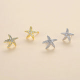 Full Diamond Starfish Stud Earrings Women's Advanced – Gifts for Her — 1