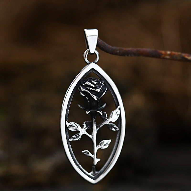 Hollow Rose Pattern Titanium Steel Pendant Fashion – Stylish Gifts — 1