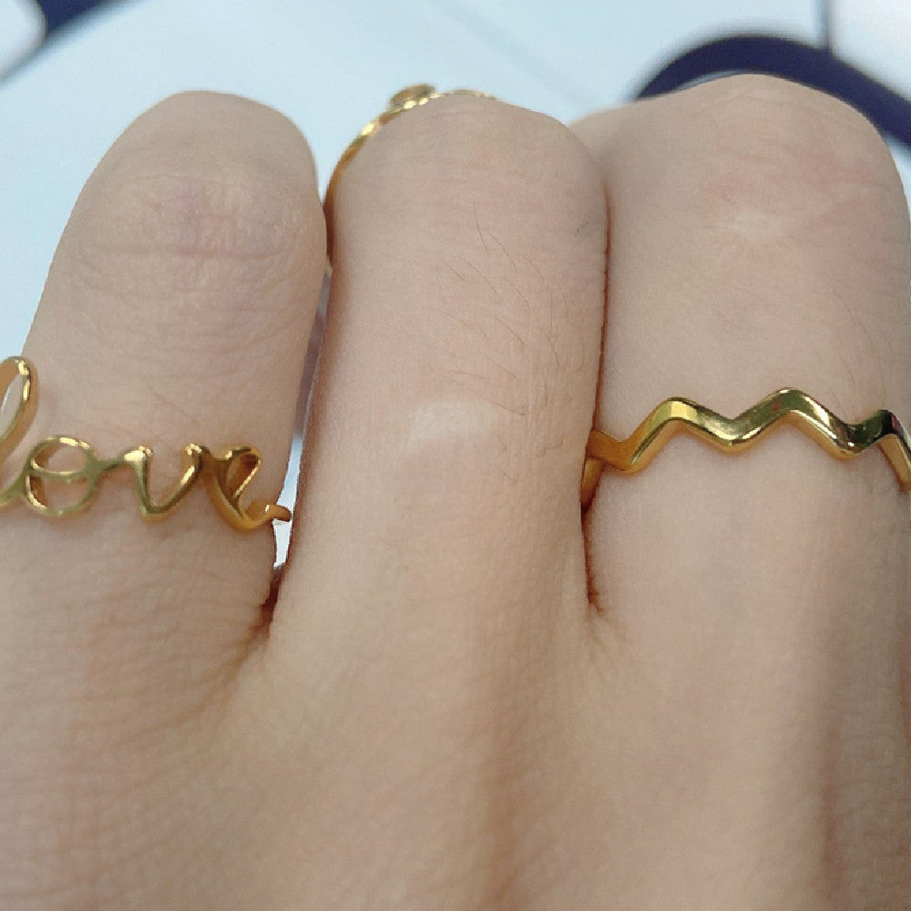 Women's Personalized Simple Letter Ring – Gifts for Her — 1