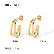 Gold Titanium Steel Chain Ear Ring Ladies – Surprise Gifts — 16