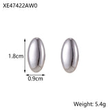 Minimalist Titanium Steel Ear Studs Triangle Oval – Stylish Gifts — 11