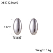 Minimalist Titanium Steel Ear Studs Triangle Oval – Stylish Gifts — 11