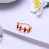 Red Corundum Square Ring Female – Gifts for Her — 5