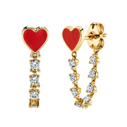 S925 Silver Needle Tassel Set With Diamond Heart – Gifts for Couples — 7