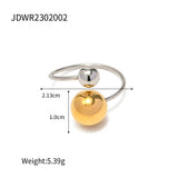 Spherical Personality Ring Female Gold Steel Size Ball – Gifts for Her — 17