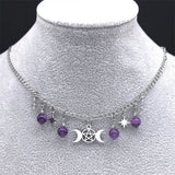 Triple Moon Goddess Five-pointed Star Necklace – Jewelry Gift Ideas — 5