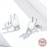 Fashionable Simple Cute White Rabbit Earrings – Gifts for Pet Lovers — 3