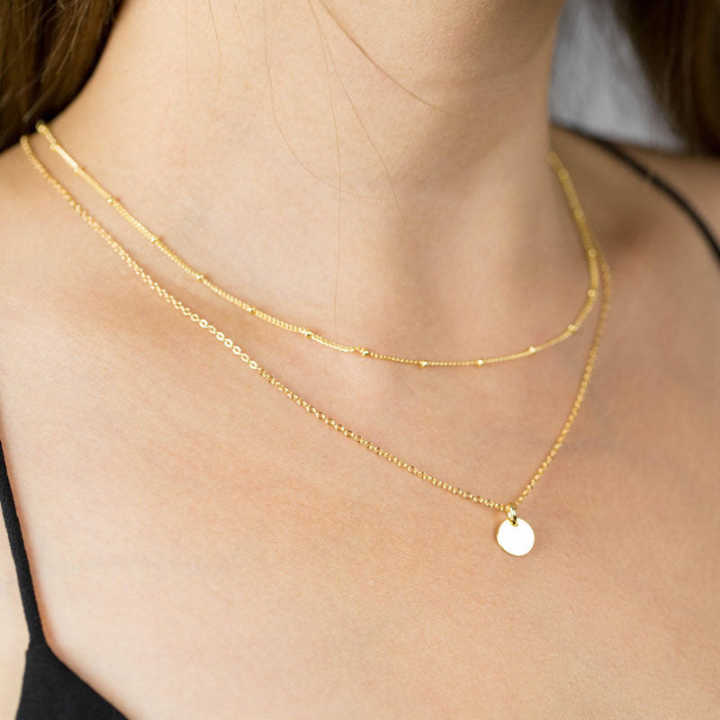 Glossy Metal Disc Pendant Women's Clavicle – Jewelry Gift Ideas — 1