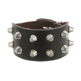 Metal Rock Double Row Flat Rivet Bracelet PU – Jewelry Gift Ideas — 12