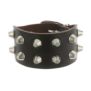 Metal Rock Double Row Flat Rivet Bracelet PU – Jewelry Gift Ideas — 12