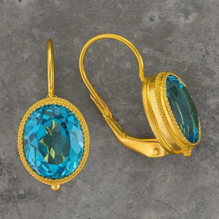 Vintage Sapphire Round Earrings For Women – Gifts for Her — 1
