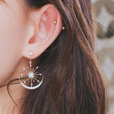 Sun and Moon Crystal Earrings with Diamonds – Meaningful Gifts — 1
