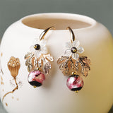 Gu Shu Qian Teng Plated 14K Gold Earrings Ginkgo Bells – Stylish Gifts — 5