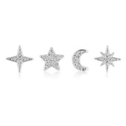 Flower Diamond-encrusted Overlay Wear Stacked Earrings – Stylish Gifts — 5