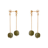 Natural Hotan Jade Light Luxury Small Earrings – Unique Gift Ideas — 3