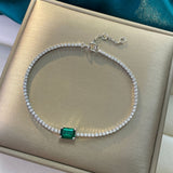 Female Emerald Bracelet 1 Carat Simple Mosaic – Jewelry Gift Ideas — 5