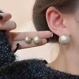 S925 Silver Needle Large Pearl Earrings Female Retro – Gifts for Her — 1