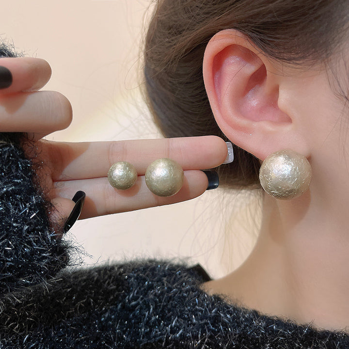 S925 Silver Needle Large Pearl Earrings Female Retro – Gifts for Her — 1
