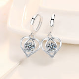 Silver Plated Heart With Dream Buckle Drop Earrings – Everyday Gifts — 3