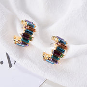 C Letter Color Diamond Stud Earrings For Women – Gifts for Her — 2