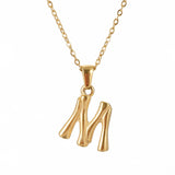 Hip Hop Bamboo 18K Stainless Steel Letter Pendant – Jewelry Gift Ideas — 7