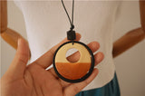 Geometric circle wood chip necklace – Jewelry Gift Ideas — 4