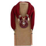 Round Chain Fringe Pendant Scarf Shawl Scarf – Jewelry Gift Ideas — 7
