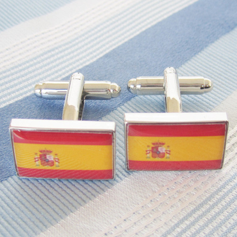 Men's Business Cufflinks Spanish Flag Exquisite – Gifts for Him — 1