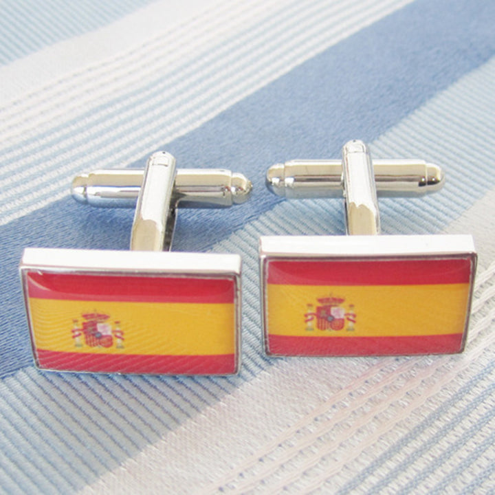 Men's Business Cufflinks Spanish Flag Exquisite – Gifts for Him — 1