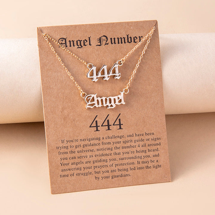 Gold Letter Angel Number 444 777 Multi-layer Chain – Gifts for Her — 1