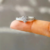 Double Peach Heart Design Ring Female Inlaid Zircon – Gifts for Her — 1