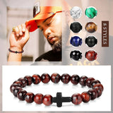 Tigereye White-barked Pine Obsidian Cross Men's – Jewelry Gift Ideas — 1