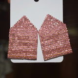 Women's Double Geometric Diamond Square Earrings – Gifts for Her — 2