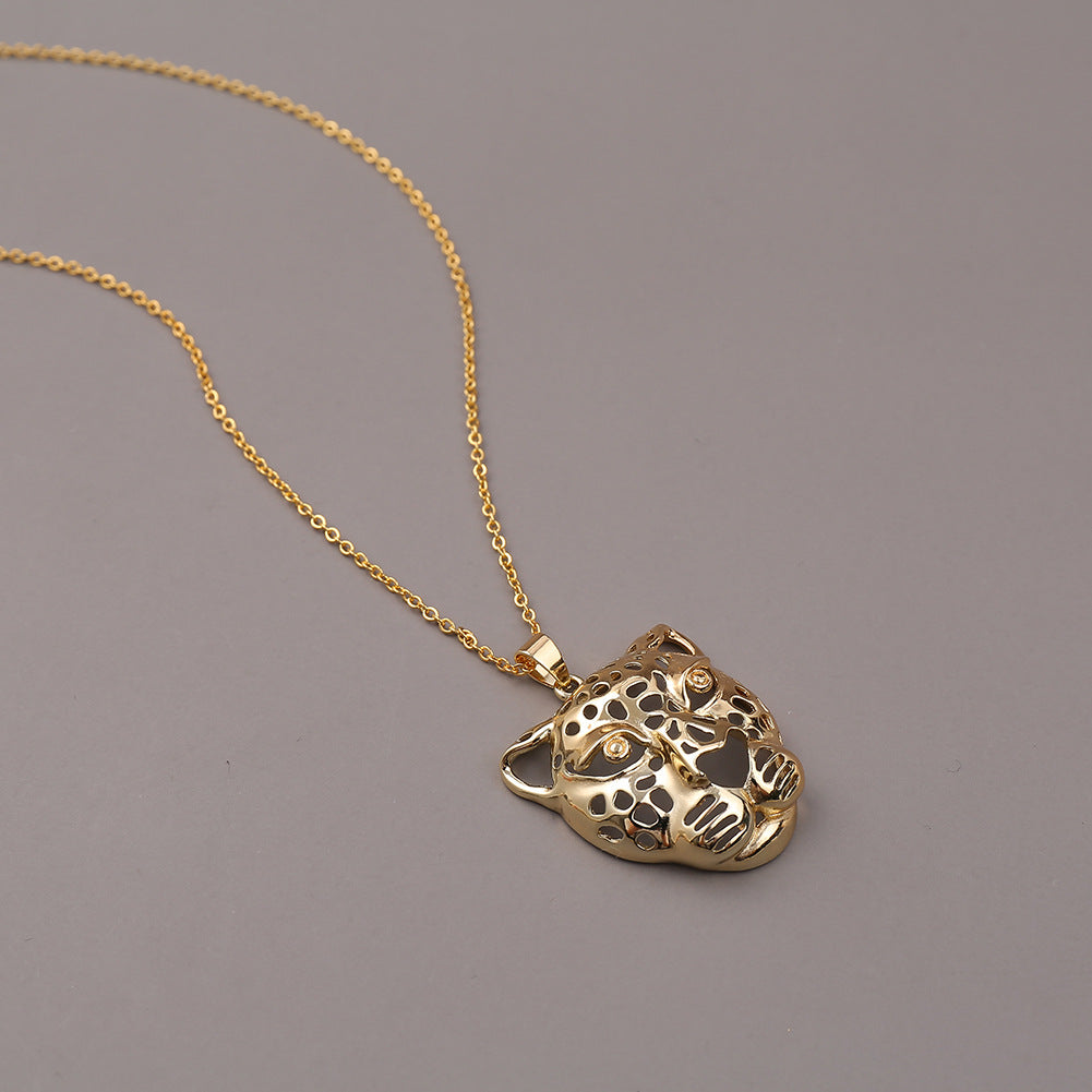Copper Exaggerated Hollow Leopard Head Pendant – Jewelry Gift Ideas — 1