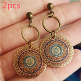 Bohe Tribe Gold Datura Flowers Pendant Earrings – Jewelry Gift Ideas — 4