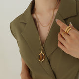 Natural Tigereye Double-layer Necklace Temperamental – Stylish Gifts — 3